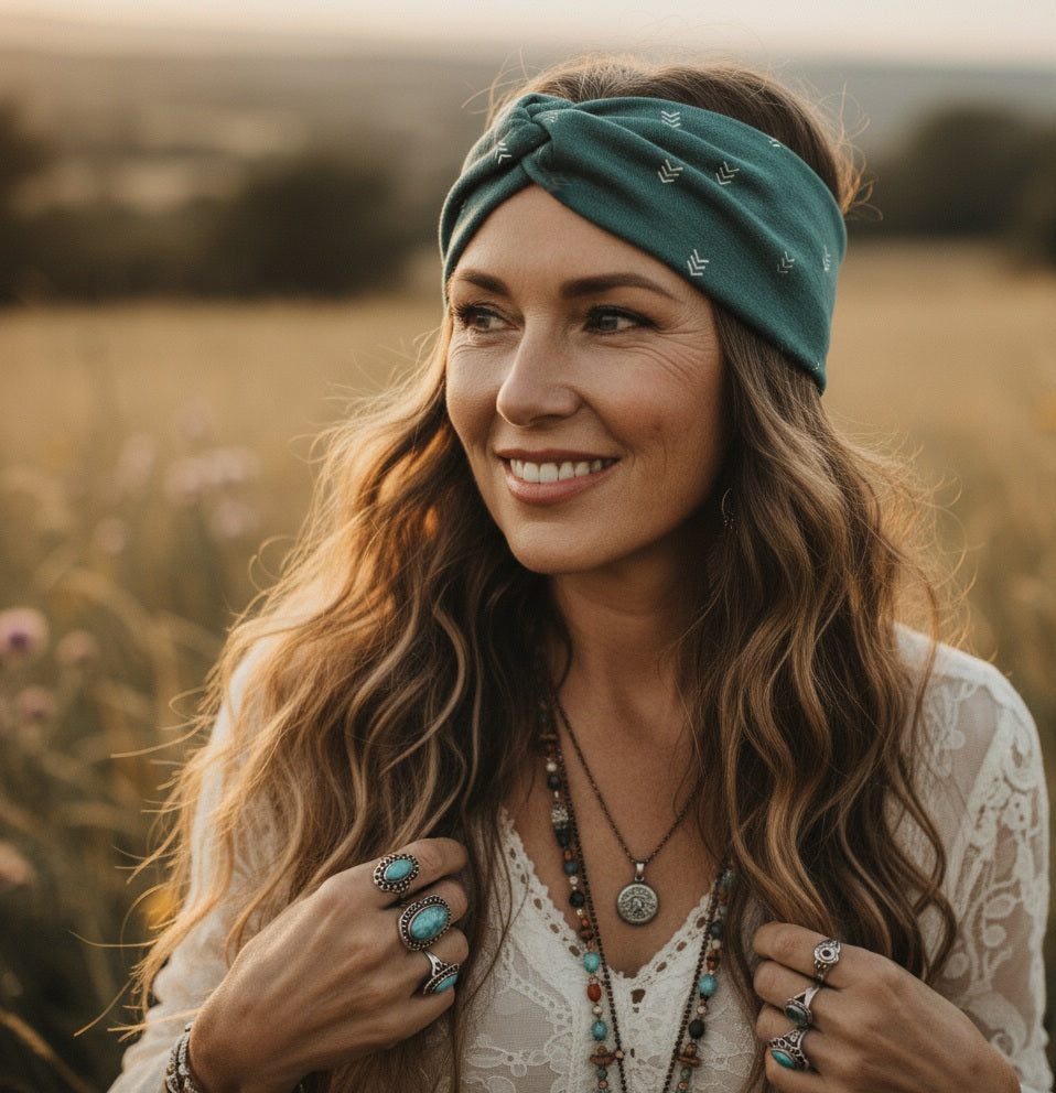 Deep Teal Arrows Headband