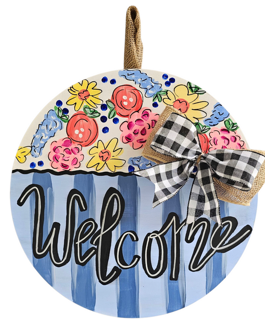 Bright Floral Door Hanger