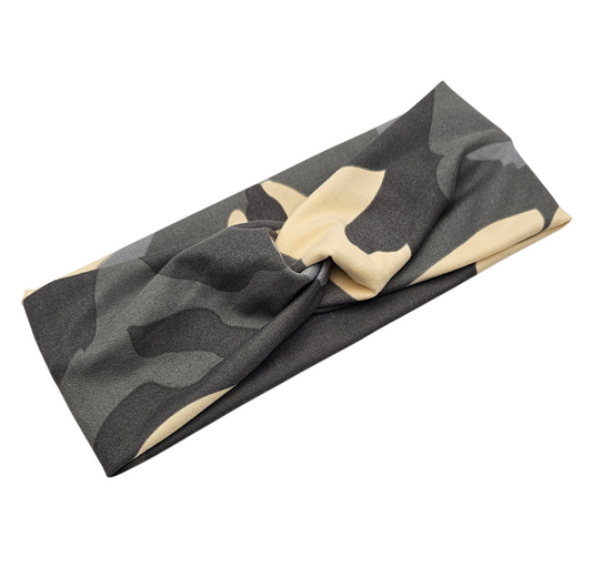 Camo in Grays Checkered Headband