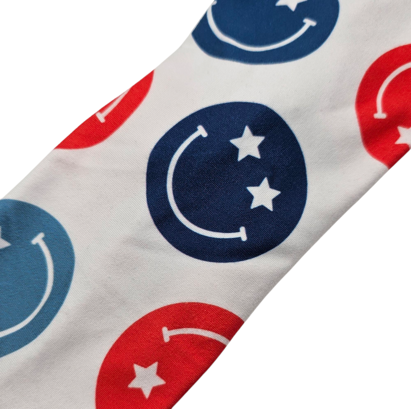 Red, White, & Blue Smiley Faces Headband
