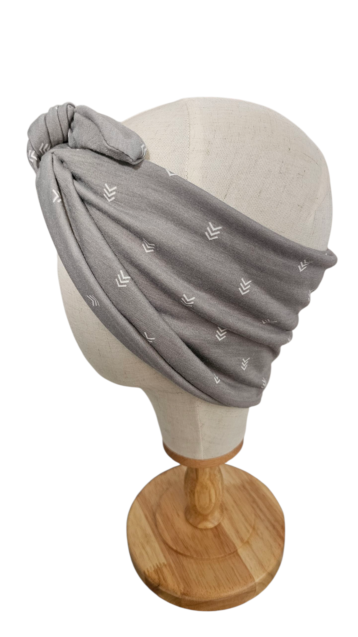 Grey Arrows Rockabilly Wrap Headband