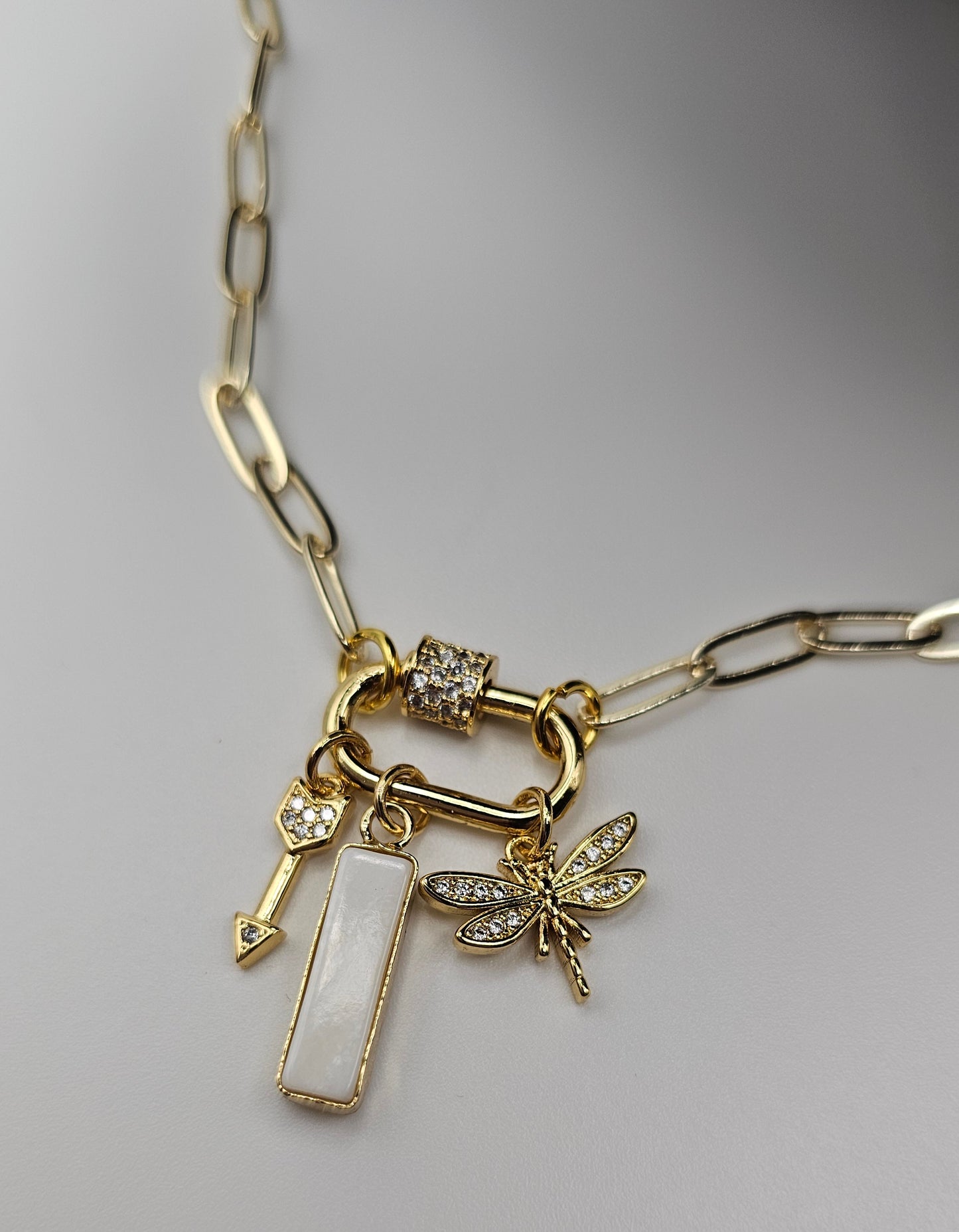 Charms Gold Chain Necklace Stack