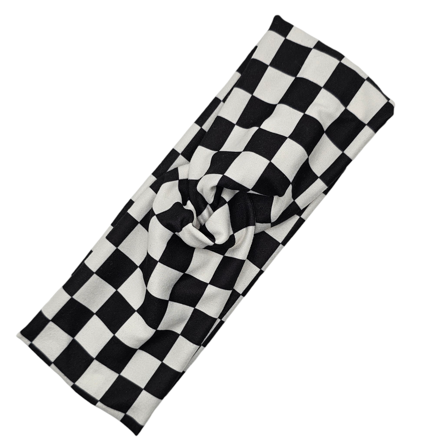 Ready, Set, Race! Black & White Checkered Headband