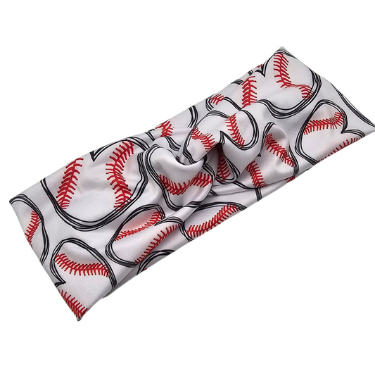 Baseball Hearts Headband