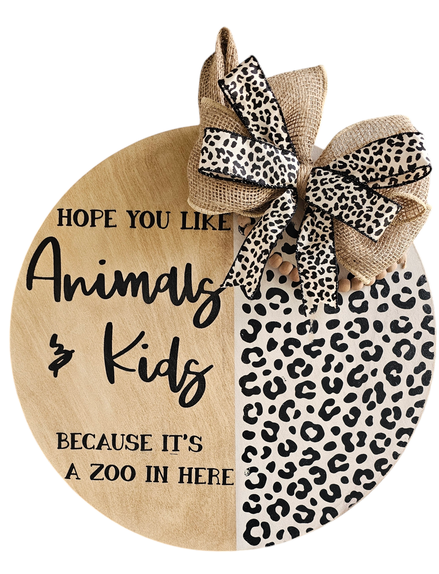 Hand-Painted Hope You Like Animals & Kids Door Hanger
