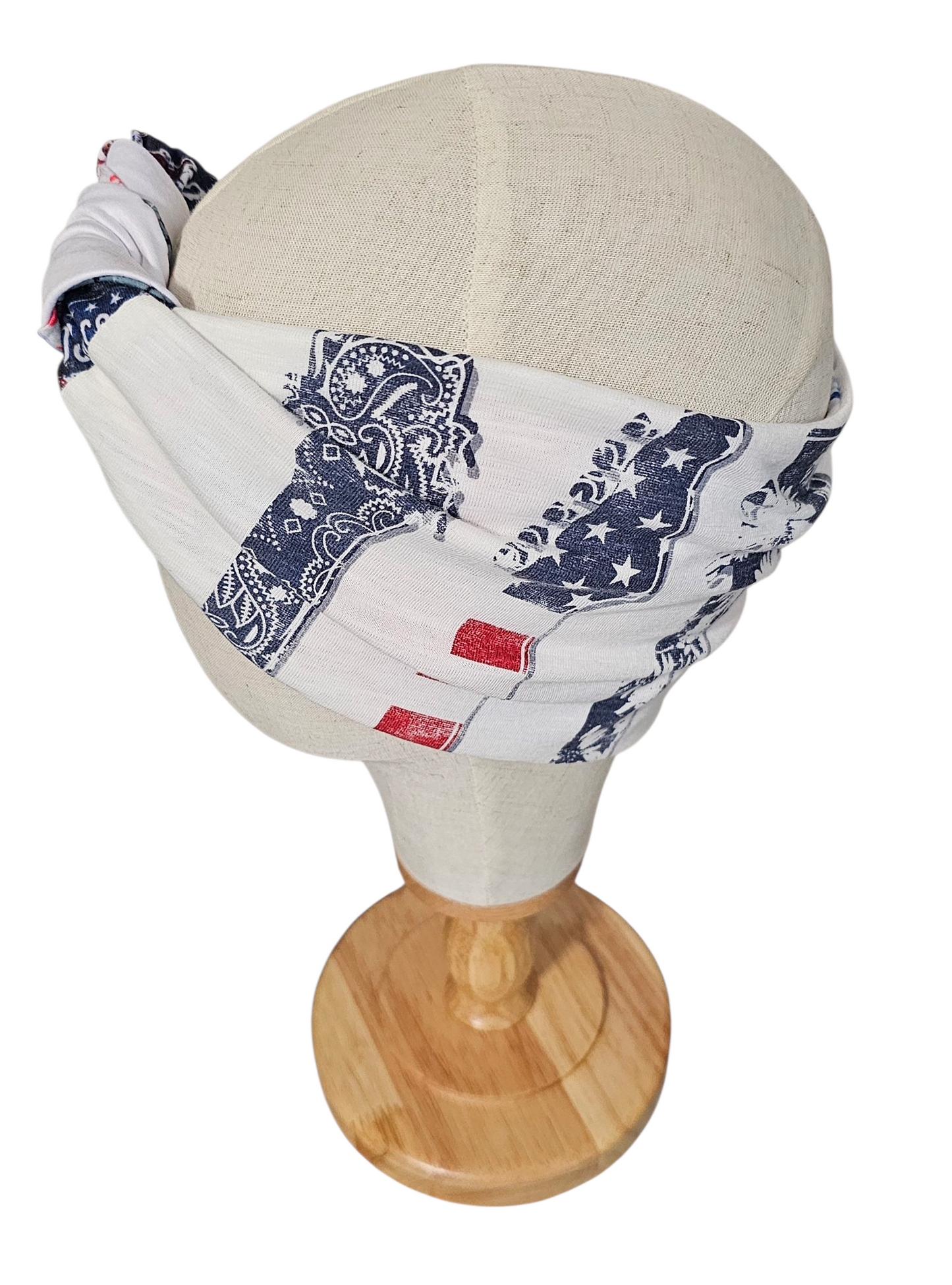 Upcycled Patriotic T-Shirt Headband (Reversible)