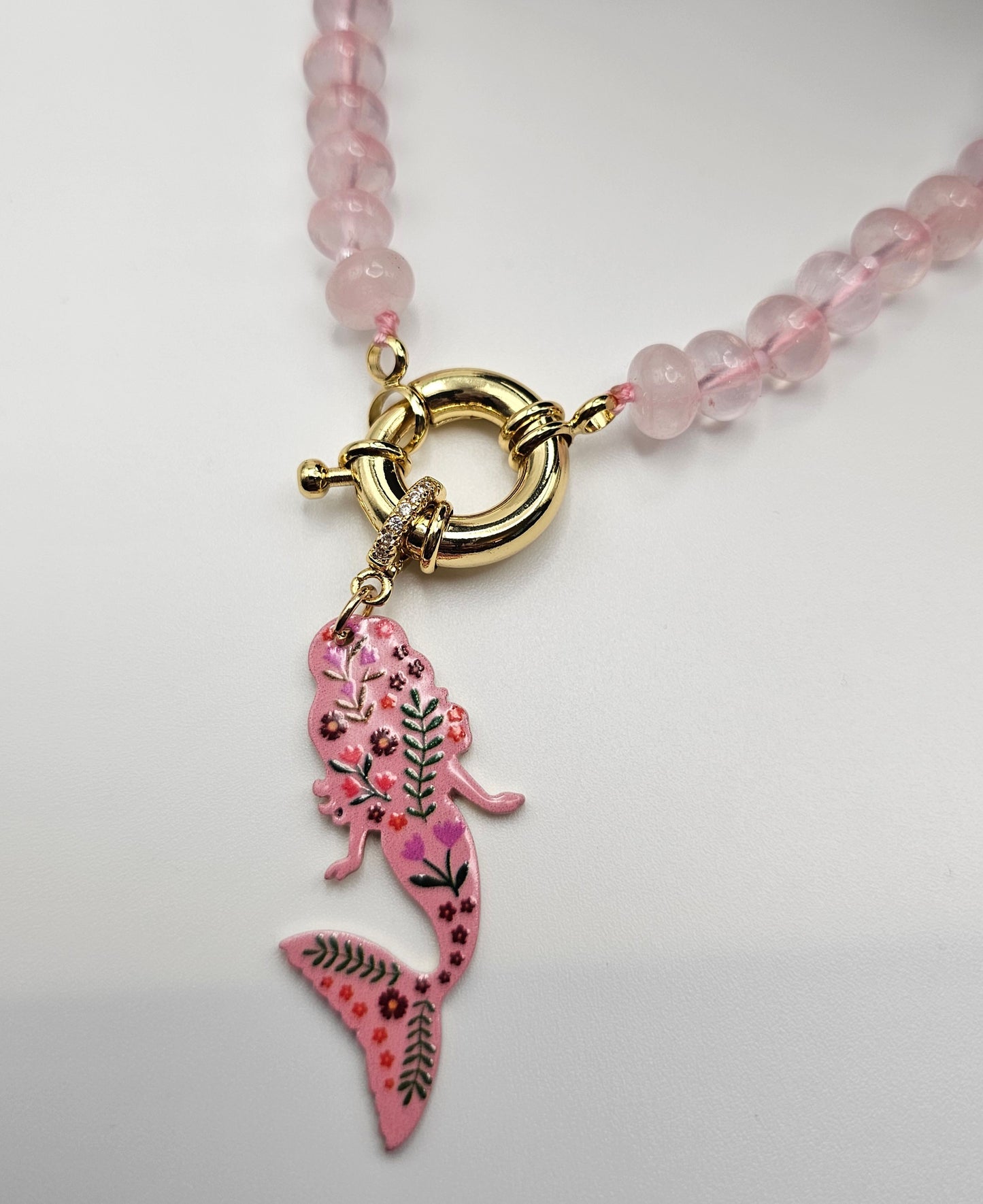 Pink Mermaid Beaded Necklace