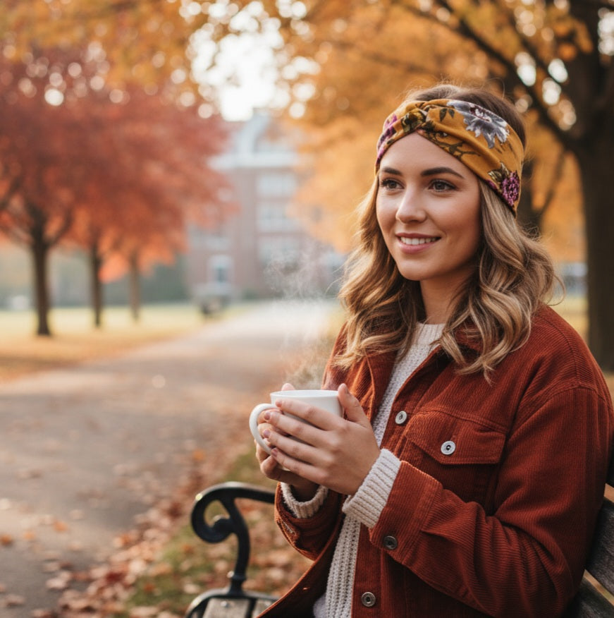 Fall Mustard Floral Headband
