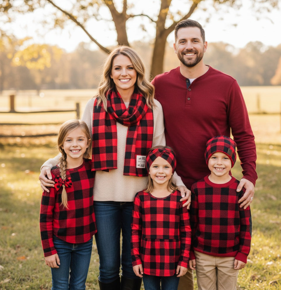 Red & Black Buffalo Plaid Headband