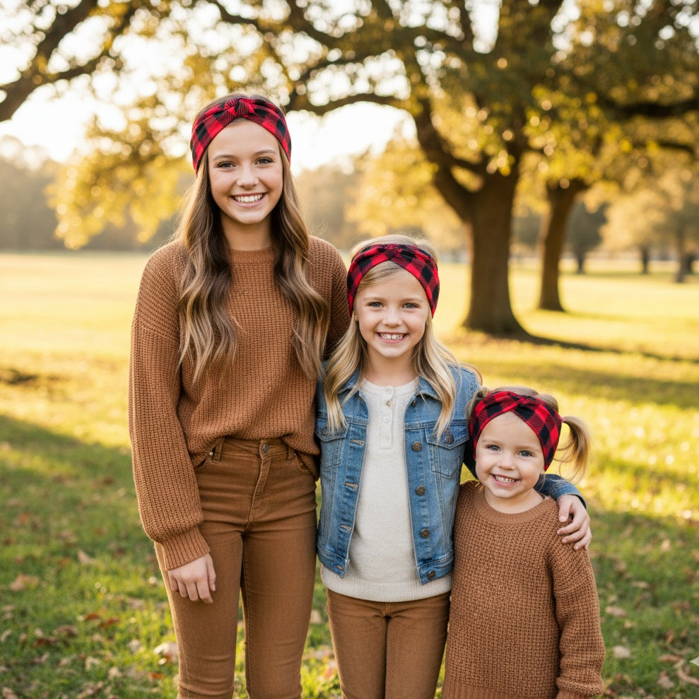 Red & Black Buffalo Plaid Headband