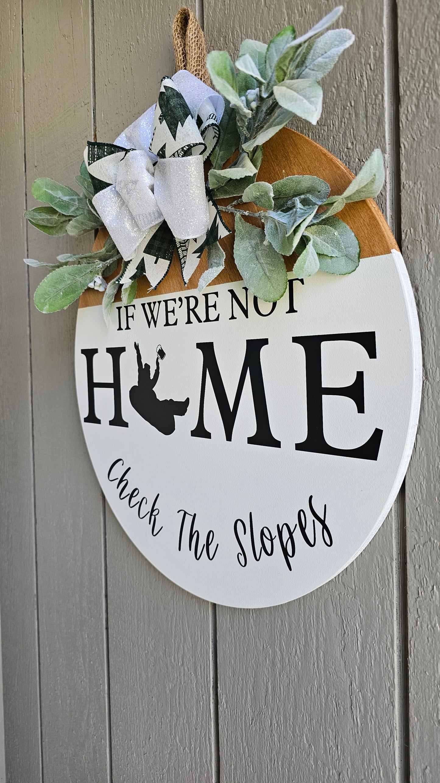 Check The Slopes Door Hanger (Snow Tubing)