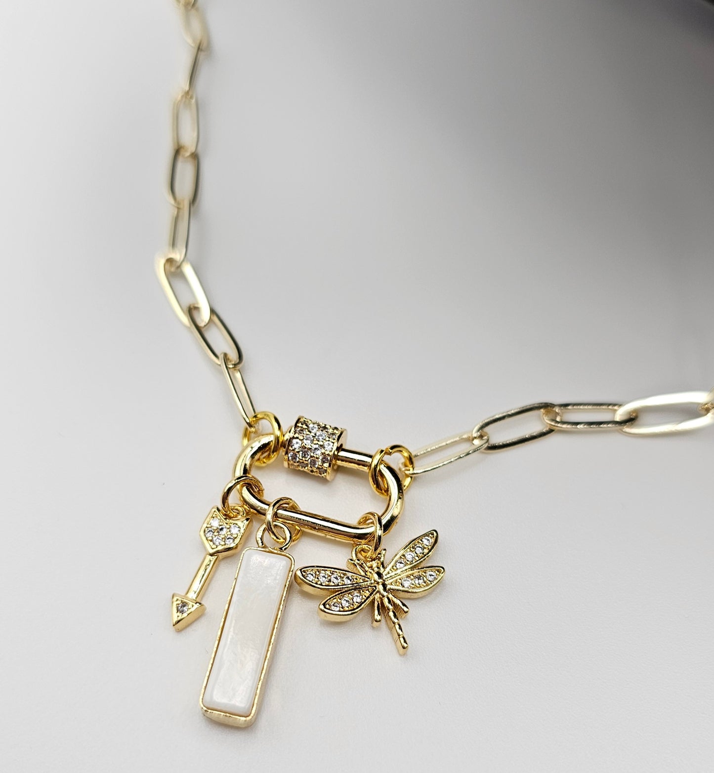 Charms Gold Chain Necklace Stack