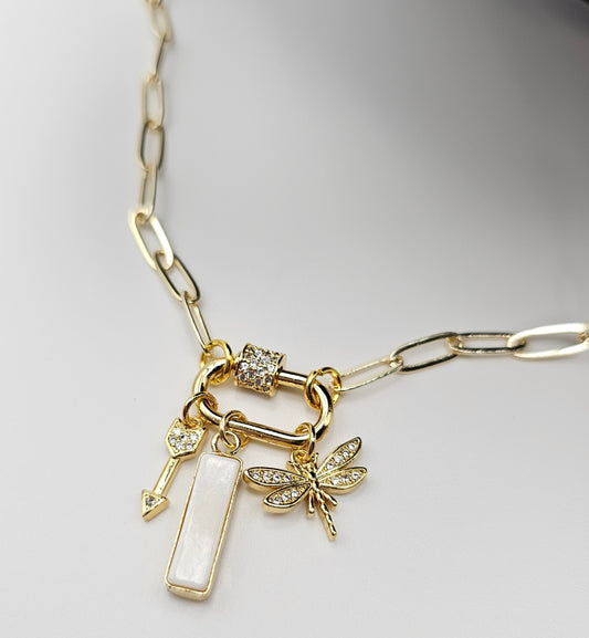 Charms Gold Chain Necklace Stack