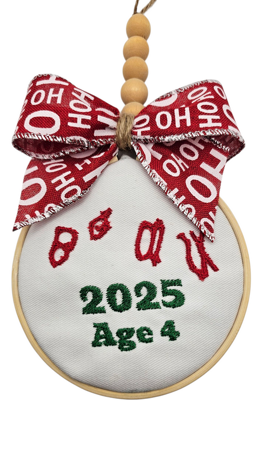 Personalized Embroidered Handwriting Ornament