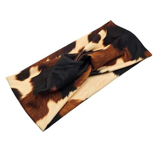 Cowhide Print Wide Headband