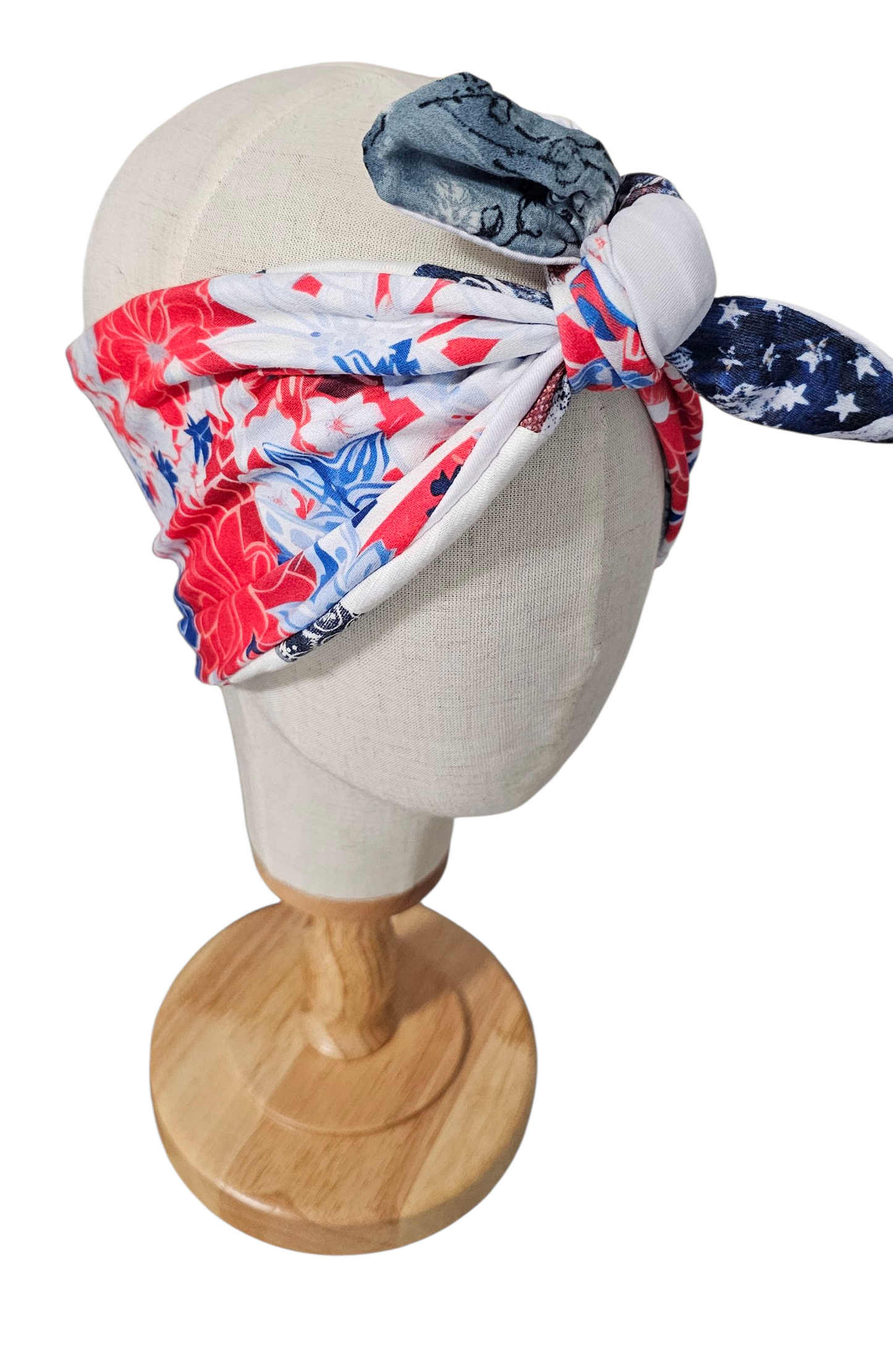 Upcycled Patriotic T-Shirt Headband (Reversible)