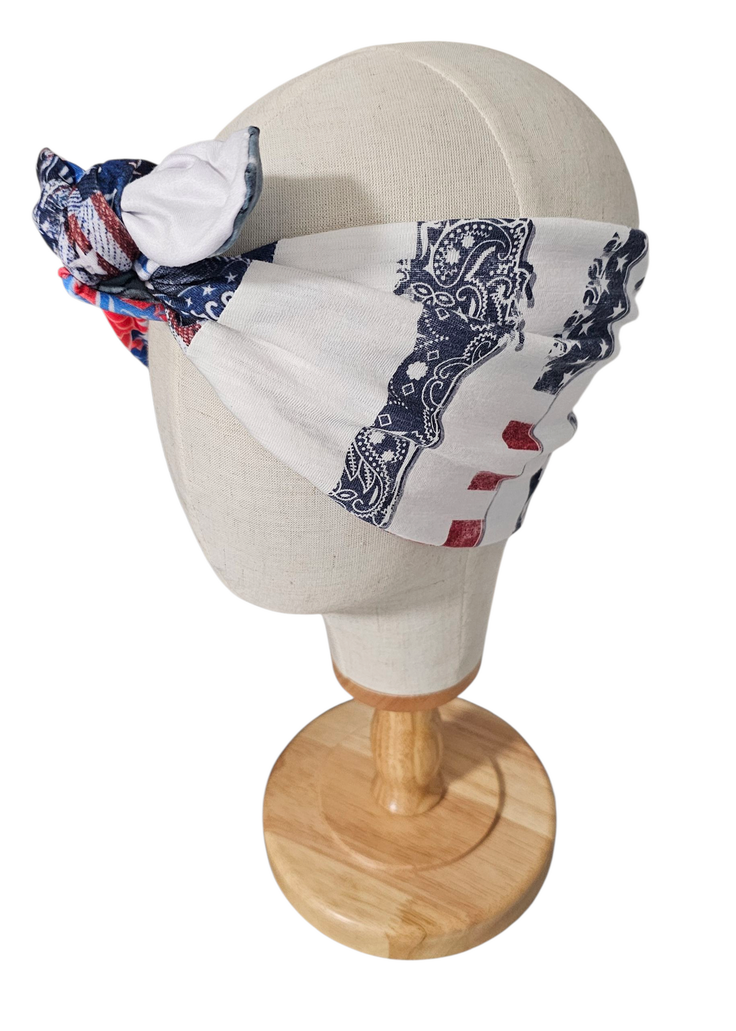 Upcycled Patriotic T-Shirt Headband (Reversible)