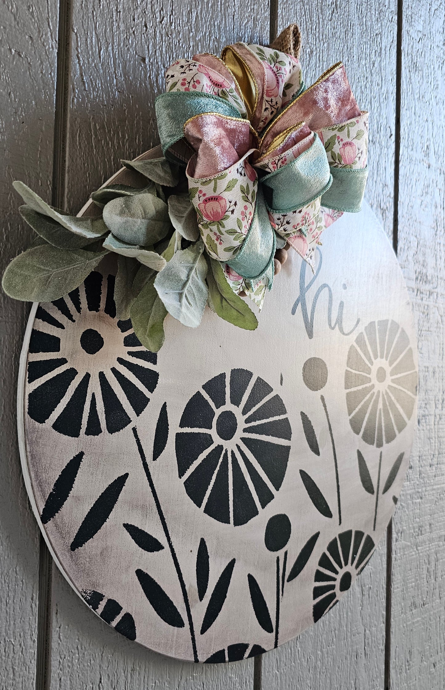 Hi - Modern Floral Sign