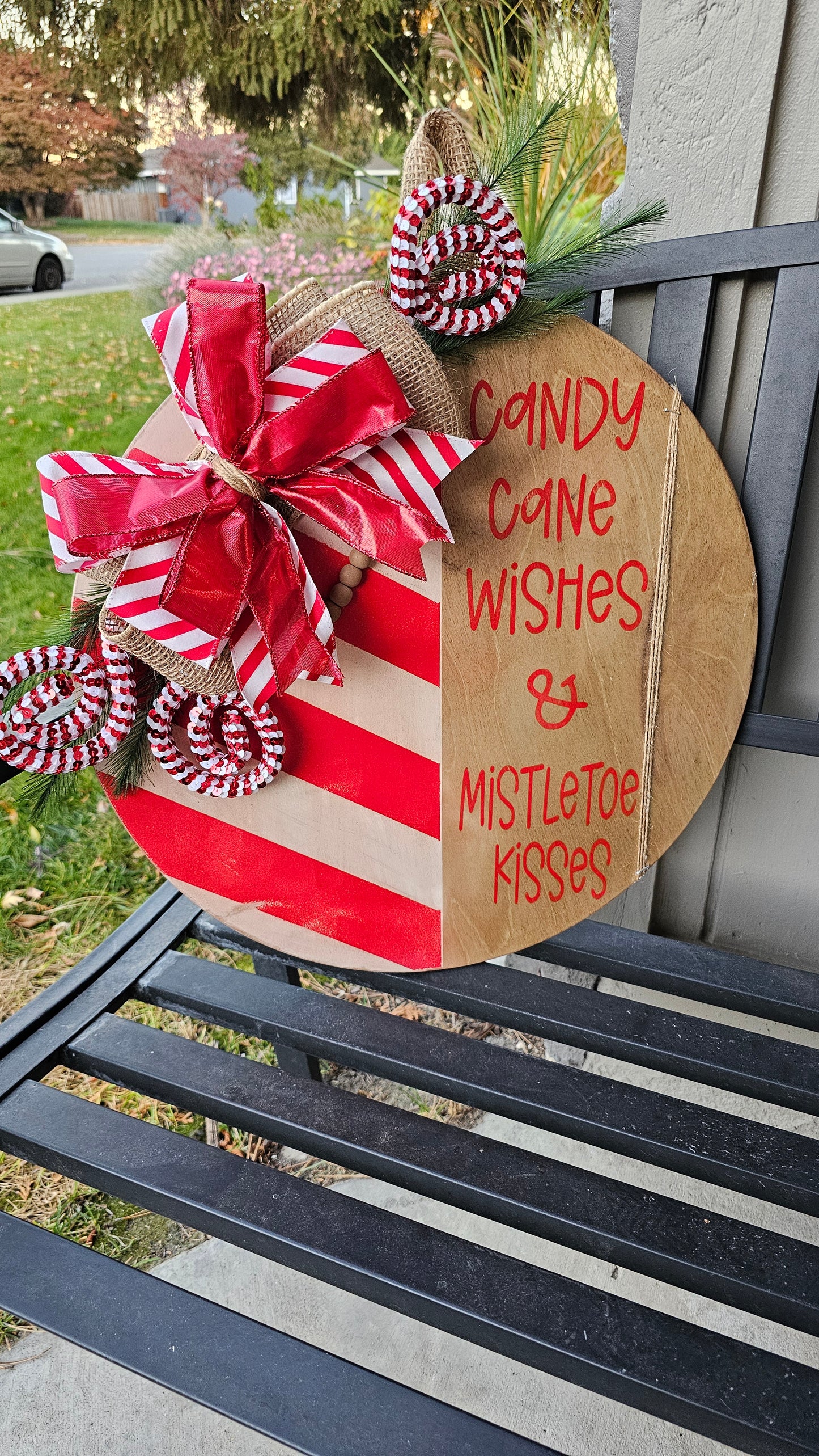 Candy Cane Wishes & Mistletoe Kisses Door Hanger